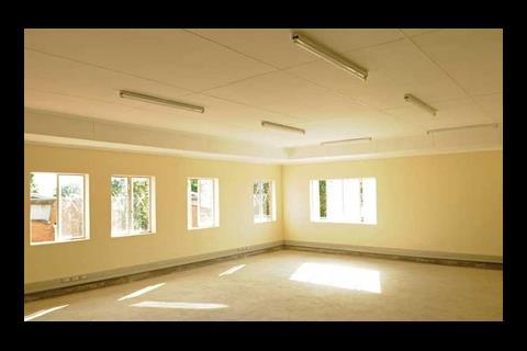 The training room on the first floor is finished and ready for use